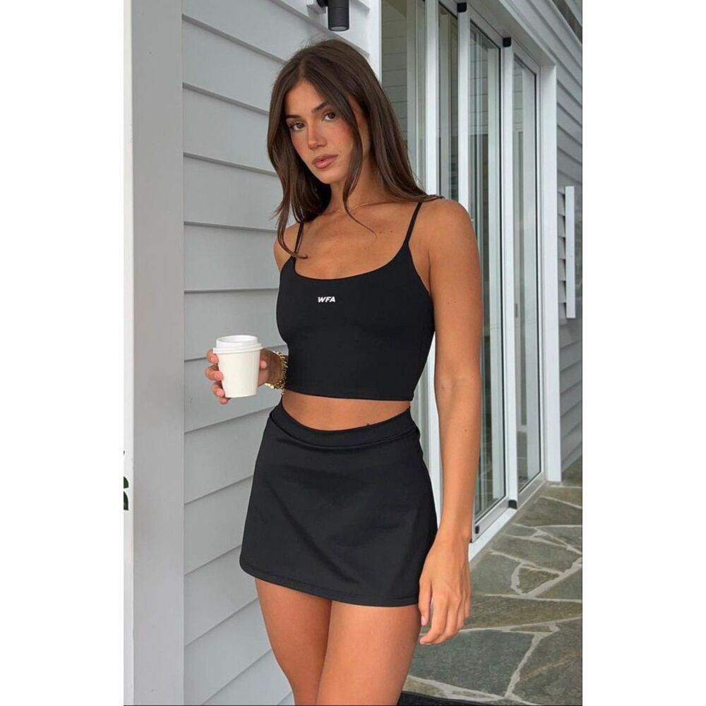 White Fox West Coast Love Mini Skort Black Size M Stretch Cotton Y2K